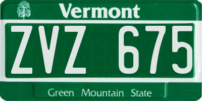 VT license plate ZVZ675