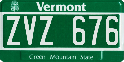 VT license plate ZVZ676