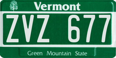 VT license plate ZVZ677