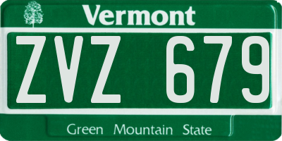 VT license plate ZVZ679