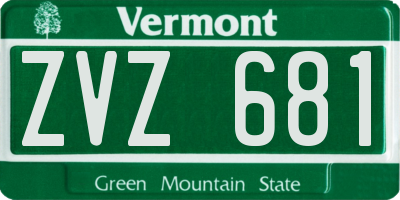 VT license plate ZVZ681