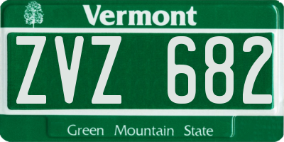 VT license plate ZVZ682