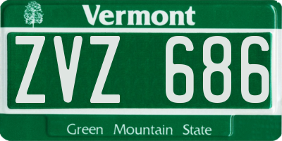 VT license plate ZVZ686