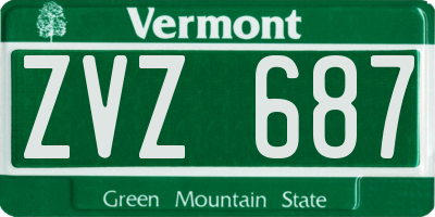 VT license plate ZVZ687