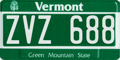 VT license plate ZVZ688