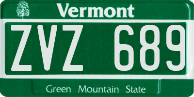 VT license plate ZVZ689