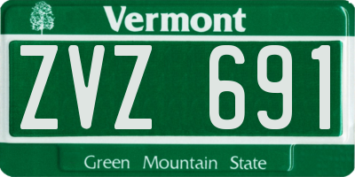 VT license plate ZVZ691
