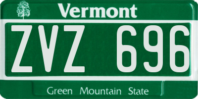 VT license plate ZVZ696
