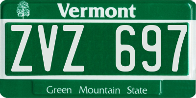 VT license plate ZVZ697