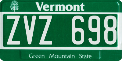 VT license plate ZVZ698