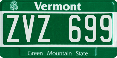 VT license plate ZVZ699