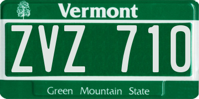 VT license plate ZVZ710