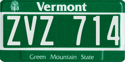 VT license plate ZVZ714