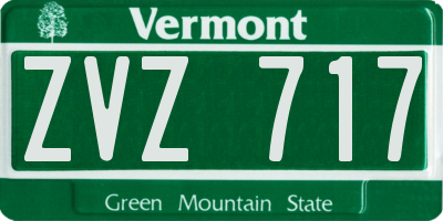 VT license plate ZVZ717