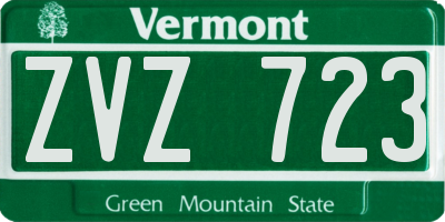 VT license plate ZVZ723