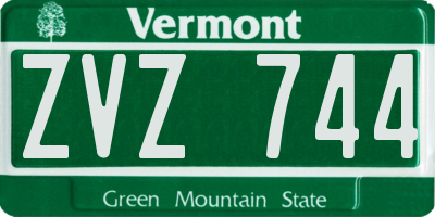 VT license plate ZVZ744