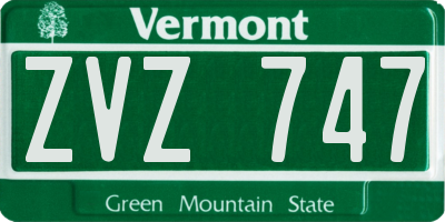 VT license plate ZVZ747