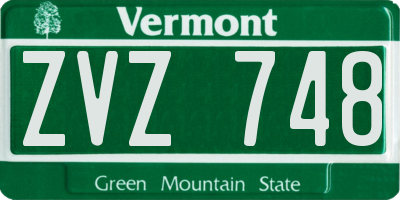 VT license plate ZVZ748