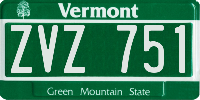 VT license plate ZVZ751
