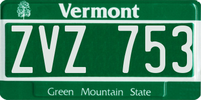 VT license plate ZVZ753
