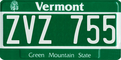 VT license plate ZVZ755