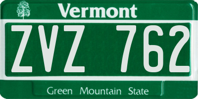 VT license plate ZVZ762