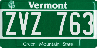 VT license plate ZVZ763