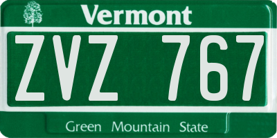 VT license plate ZVZ767
