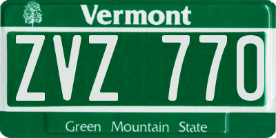 VT license plate ZVZ770