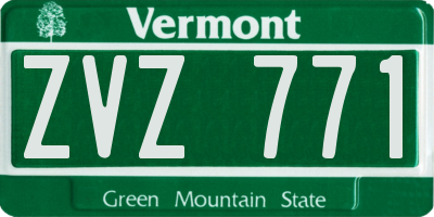 VT license plate ZVZ771
