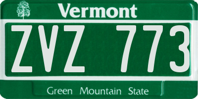VT license plate ZVZ773