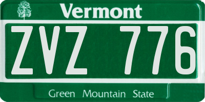VT license plate ZVZ776