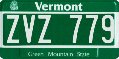 VT license plate ZVZ779