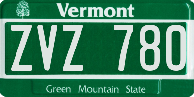 VT license plate ZVZ780