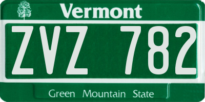 VT license plate ZVZ782