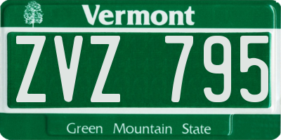 VT license plate ZVZ795