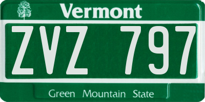 VT license plate ZVZ797