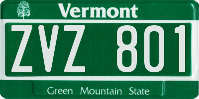 VT license plate ZVZ801