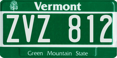 VT license plate ZVZ812