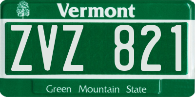 VT license plate ZVZ821