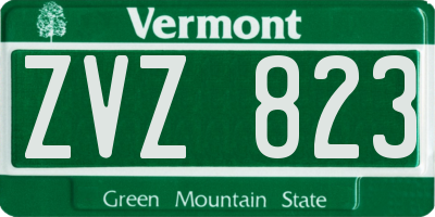 VT license plate ZVZ823