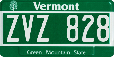 VT license plate ZVZ828