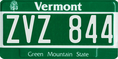 VT license plate ZVZ844