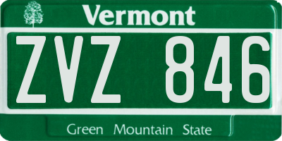 VT license plate ZVZ846