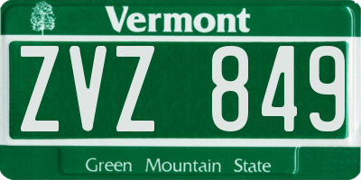 VT license plate ZVZ849