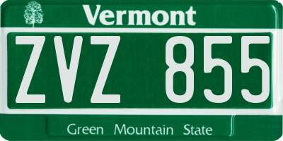VT license plate ZVZ855