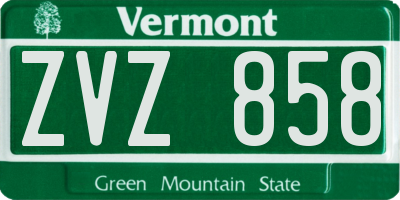 VT license plate ZVZ858