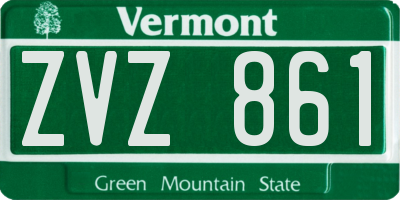 VT license plate ZVZ861