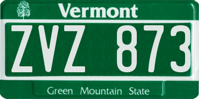 VT license plate ZVZ873