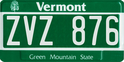 VT license plate ZVZ876